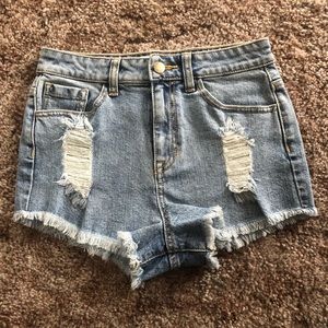 Never worn high waisted jean shorts